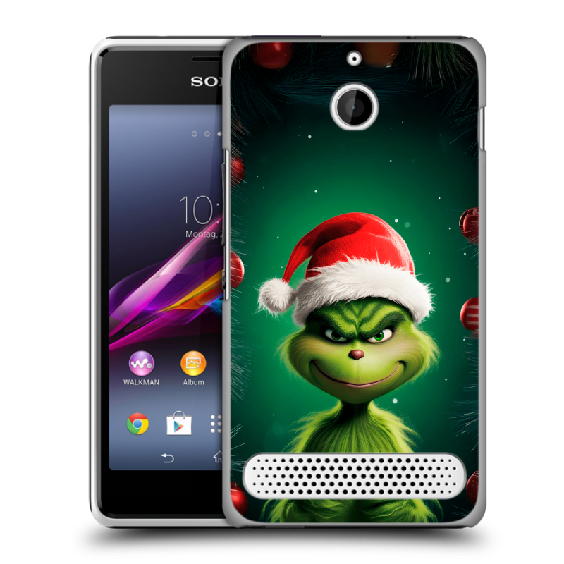 Пластиковый чехол на Sony Xperia E1 с принтом Гринч Новый год Рождество Пластиковый чехол на Sony Xperia E1 с принтом Гринч Новый год Рождество