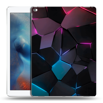 Силиконовый чехол на планшета Ipad Pro с принтом Геометрия неона