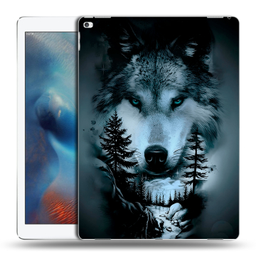 Силиконовый чехол на планшета Ipad Pro с принтом Лесной волк