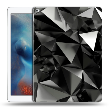 Силиконовый чехол на планшета Ipad Pro с принтом Черные кристаллы