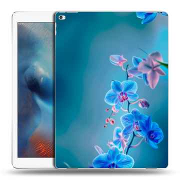 Силиконовый чехол на Ipad Pro с принтом Голубые цветы Силиконовый чехол на Ipad Pro с принтом Голубые цветы