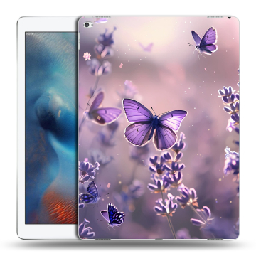 Силиконовый чехол на Ipad Pro с принтом бабочки и лаванда Силиконовый чехол на Ipad Pro с принтом бабочки и лаванда