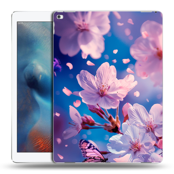 Силиконовый чехол на Ipad Pro с принтом цветы бабочки Силиконовый чехол на Ipad Pro с принтом цветы бабочки