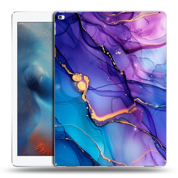 Силиконовый чехол на Ipad Pro с принтом синий мрамор Силиконовый чехол на Ipad Pro с принтом синий мрамор