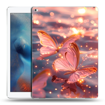 Силиконовый чехол на Ipad Pro с принтом бабочки розовые Силиконовый чехол на Ipad Pro с принтом бабочки розовые