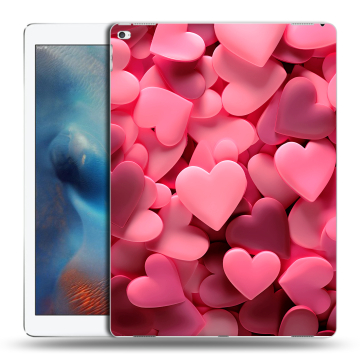 Силиконовый чехол на Ipad Pro с принтом розовые сердечки Силиконовый чехол на Ipad Pro с принтом розовые сердечки