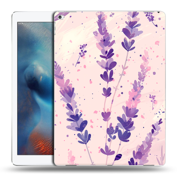 Силиконовый чехол на Ipad Pro с принтом цветы лаванда Силиконовый чехол на Ipad Pro с принтом цветы лаванда