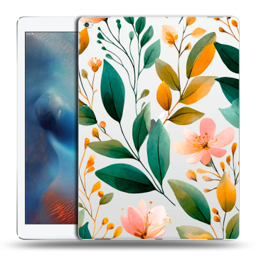 Силиконовый чехол на Ipad Pro с принтом Цветы паттерн