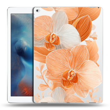 Силиконовый чехол на Ipad Pro с принтом Бежевые цветы