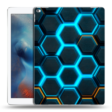 Силиконовый чехол на Ipad Pro с принтом Неоновые соты