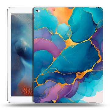 Силиконовый чехол на Ipad Pro с принтом Мрамор блестки