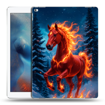 Силиконовый чехол на Ipad Pro с принтом Новый год коня