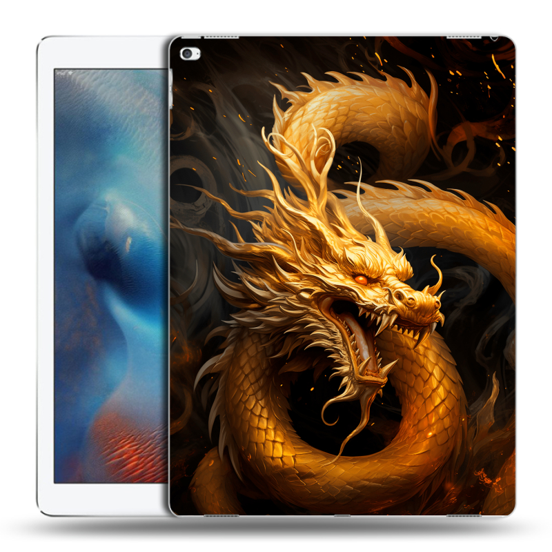 Пластиковый чехол на Ipad Pro с принтом Золотой дракон Пластиковый чехол на Ipad Pro с принтом Золотой дракон