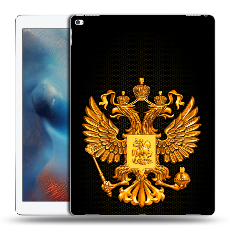 Силиконовый чехол на Ipad Pro с принтом Герб России желтый Силиконовый чехол на Ipad Pro с принтом Герб России желтый