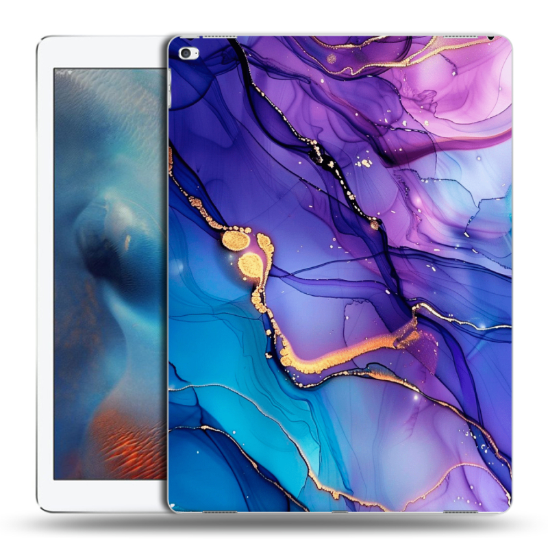 Силиконовый чехол на Ipad Pro с принтом синий мрамор Силиконовый чехол на Ipad Pro с принтом синий мрамор
