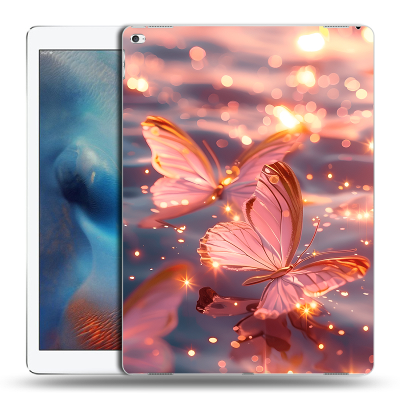 Силиконовый чехол на Ipad Pro с принтом бабочки розовые Силиконовый чехол на Ipad Pro с принтом бабочки розовые