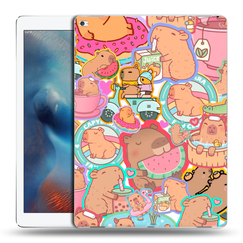 Силиконовый чехол на Ipad Pro с принтом капибары Силиконовый чехол на Ipad Pro с принтом капибары