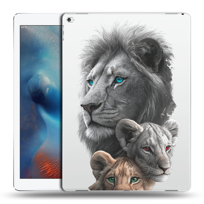 Силиконовый чехол на Ipad Pro с принтом Львы Силиконовый чехол на Ipad Pro с принтом Львы
