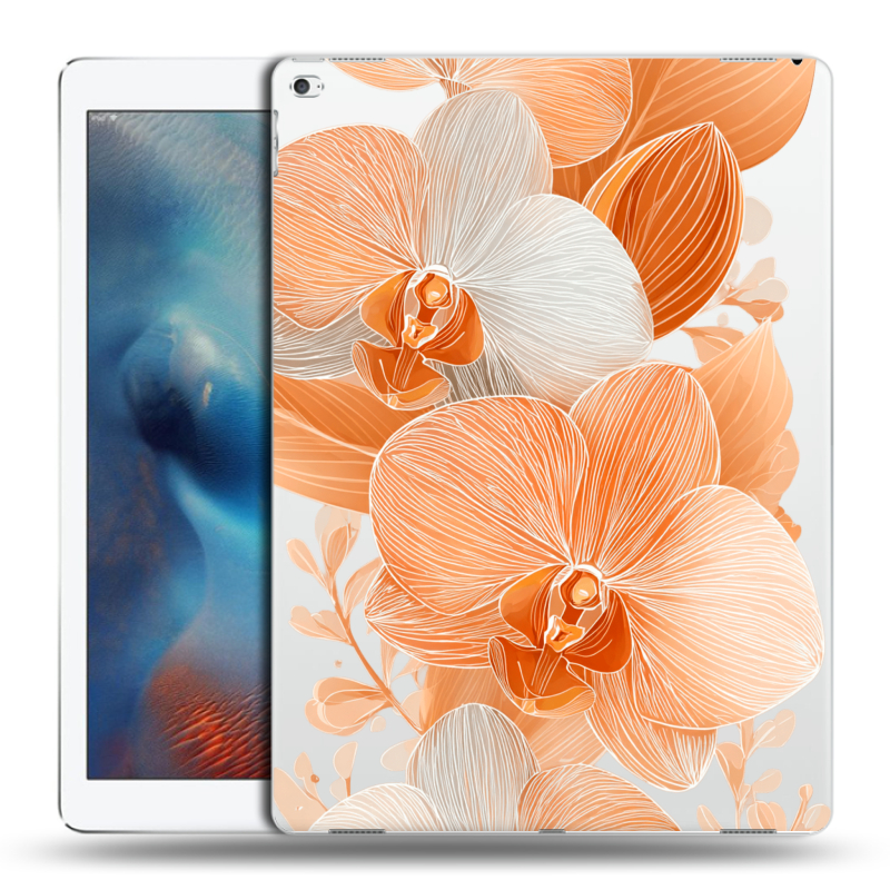 Силиконовый чехол на Ipad Pro с принтом Бежевые цветы Силиконовый чехол на Ipad Pro с принтом Бежевые цветы