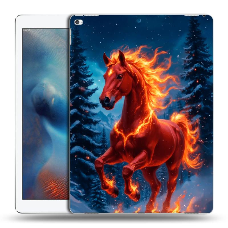 Силиконовый чехол на Ipad Pro с принтом Новый год коня Силиконовый чехол на Ipad Pro с принтом Новый год коня