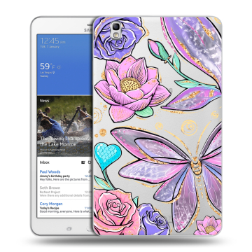 Силиконовый чехол на Samsung Galaxy Tab Pro 8.4 с принтом Бабочки и цветы Силиконовый чехол на Samsung Galaxy Tab Pro 8.4 с принтом Бабочки и цветы