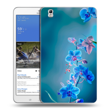 Силиконовый чехол на Samsung Galaxy Tab Pro 8.4 с принтом Голубые цветы Силиконовый чехол на Samsung Galaxy Tab Pro 8.4 с принтом Голубые цветы