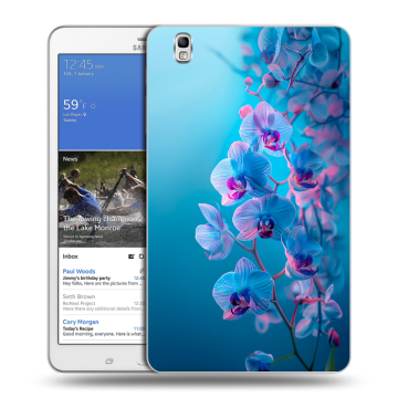 Силиконовый чехол на Samsung Galaxy Tab Pro 8.4 с принтом голубые орхидеи Силиконовый чехол на Samsung Galaxy Tab Pro 8.4 с принтом голубые орхидеи