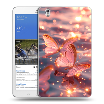 Силиконовый чехол на Samsung Galaxy Tab Pro 8.4 с принтом бабочки розовые Силиконовый чехол на Samsung Galaxy Tab Pro 8.4 с принтом бабочки розовые