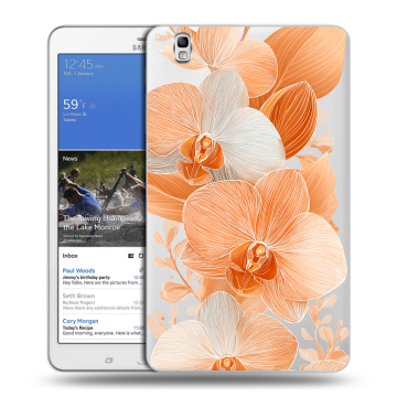 Силиконовый чехол на Samsung Galaxy Tab Pro 8.4 с принтом Бежевые цветы