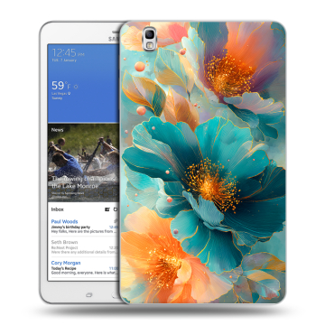 Силиконовый чехол на Samsung Galaxy Tab Pro 8.4 с принтом Цветы