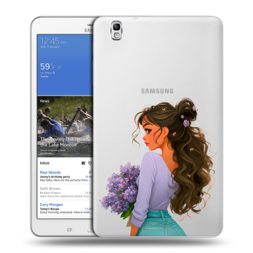 Силиконовый чехол на Samsung Galaxy Tab Pro 8.4 с принтом девушка цветы