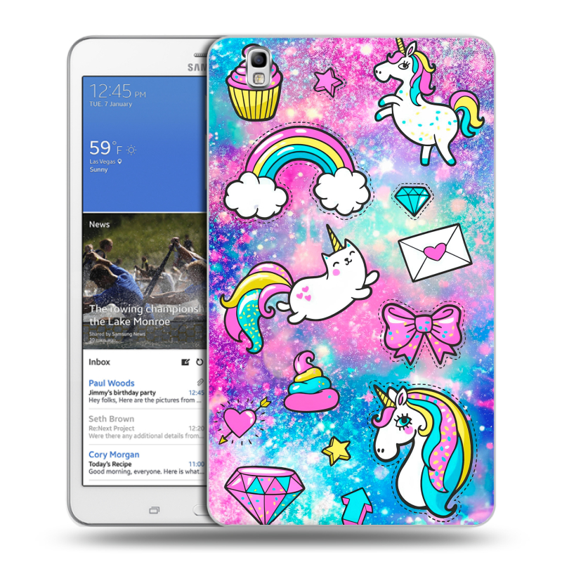 Силиконовый чехол на Samsung Galaxy Tab Pro 8.4 с принтом Единороги Силиконовый чехол на Samsung Galaxy Tab Pro 8.4 с принтом Единороги