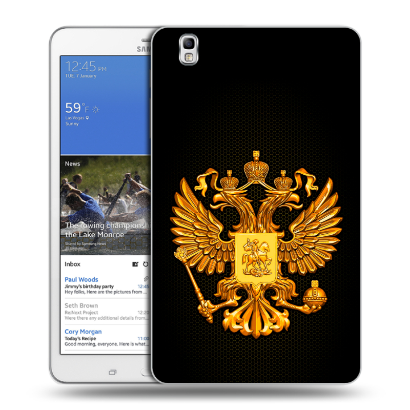 Силиконовый чехол на Samsung Galaxy Tab Pro 8.4 с принтом Герб России желтый Силиконовый чехол на Samsung Galaxy Tab Pro 8.4 с принтом Герб России желтый