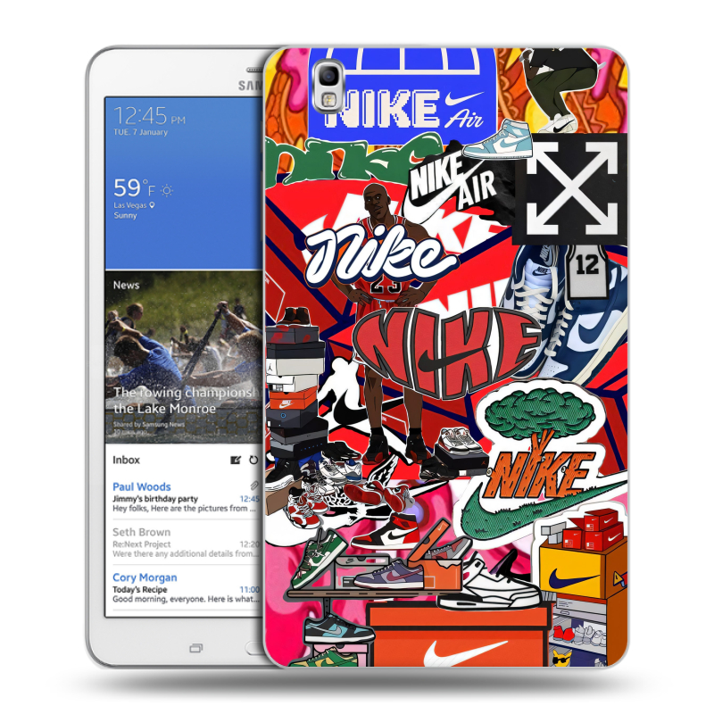 Силиконовый чехол на Samsung Galaxy Tab Pro 8.4 с принтом Найк Nike яркий Силиконовый чехол на Samsung Galaxy Tab Pro 8.4 с принтом Найк Nike яркий