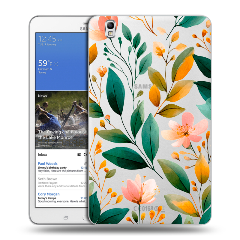 Силиконовый чехол на Samsung Galaxy Tab Pro 8.4 с принтом Цветы паттерн Силиконовый чехол на Samsung Galaxy Tab Pro 8.4 с принтом Цветы паттерн