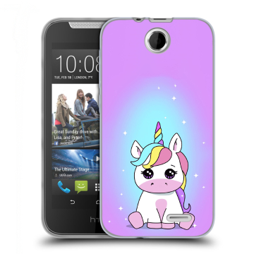 Силиконовый чехол на HTC Desire 310 с принтом Единорог