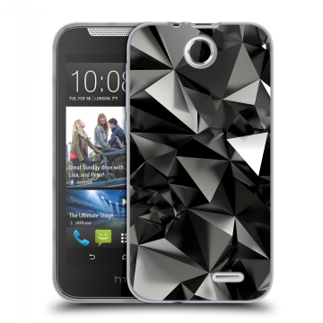 Силиконовый чехол на HTC Desire 310 с принтом Черные кристаллы