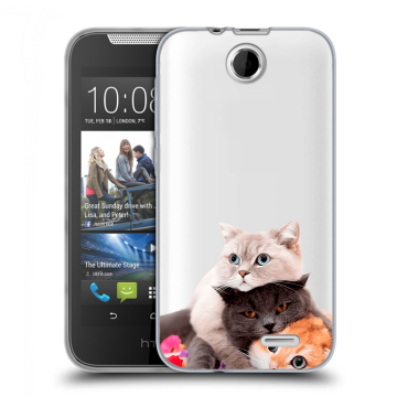 Силиконовый чехол на HTC Desire 310 с принтом Кошки