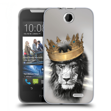 Силиконовый чехол на HTC Desire 310 с принтом Лев с короной