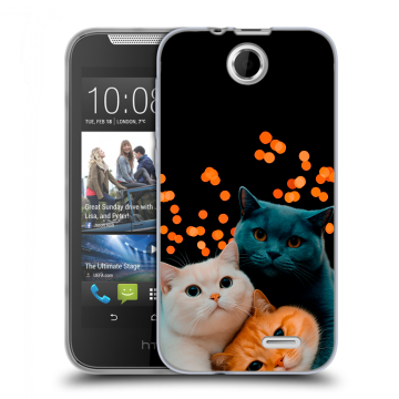 Силиконовый чехол на HTC Desire 310 с принтом Кошки