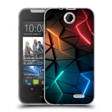 Силиконовый чехол на HTC Desire 310 с принтом Абстракция неон Силиконовый чехол на HTC Desire 310 с принтом Абстракция неон