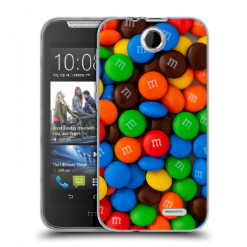 Силиконовый чехол на HTC Desire 310 с принтом Конфеты