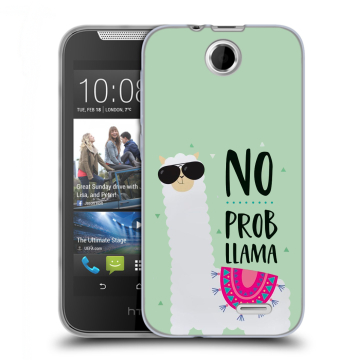 Силиконовый чехол на HTC Desire 310 с принтом Лама