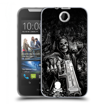 Силиконовый чехол на HTC Desire 310 с принтом Скелет