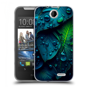 Силиконовый чехол на HTC Desire 310 с принтом Листья