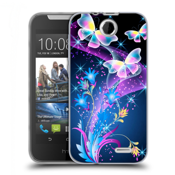 Силиконовый чехол на HTC Desire 310 с принтом Бабочки