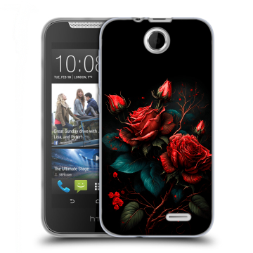 Силиконовый чехол на HTC Desire 310 с принтом Розы красные