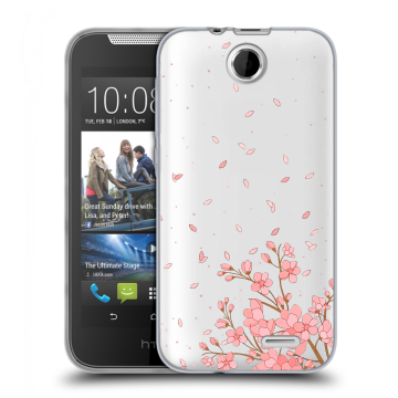 Силиконовый чехол на HTC Desire 310 с принтом Ветка сакуры