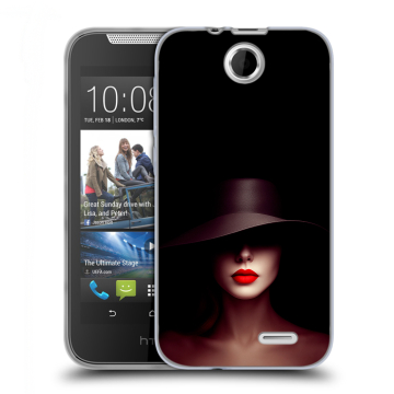 Силиконовый чехол на HTC Desire 310 с принтом Девушка в шляпе