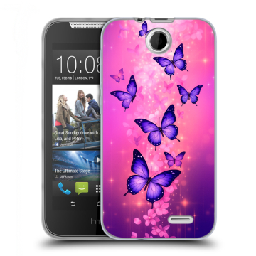 Силиконовый чехол на HTC Desire 310 с принтом Бабочки